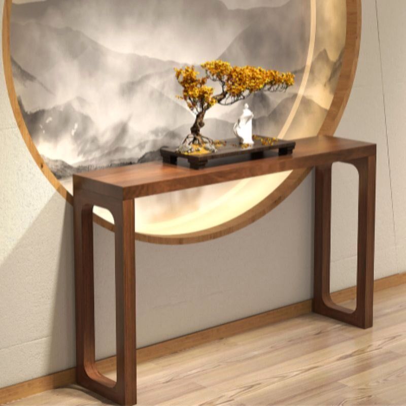 新中式实木玄关台门厅玄关柜条案条几供桌香案玄关边桌端景台窄桌