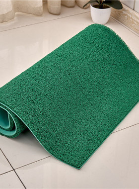 绿色环保丝圈防滑裁剪地垫走廊卧室满铺门口定制入户厚脚垫蹭土垫