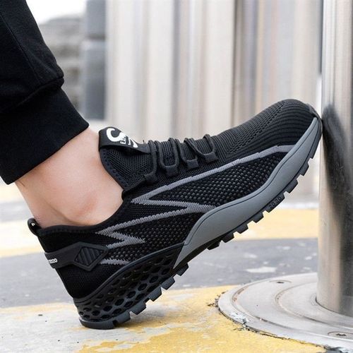 防静电劳保鞋男款防砸防刺穿钢包头网面透气软底加油站专用工作鞋