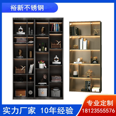 不锈钢书柜定制 网红开放格浴室嵌入式壁龛玻璃门 背景墙酒柜装饰