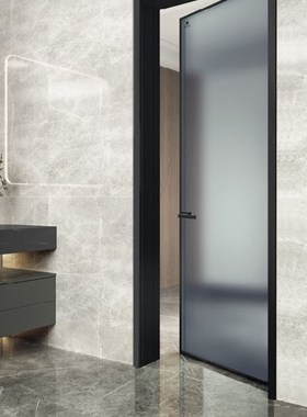 优选极窄边铝合金钢化玻璃子母对开门单双开门卫生间洗手间厨房厕