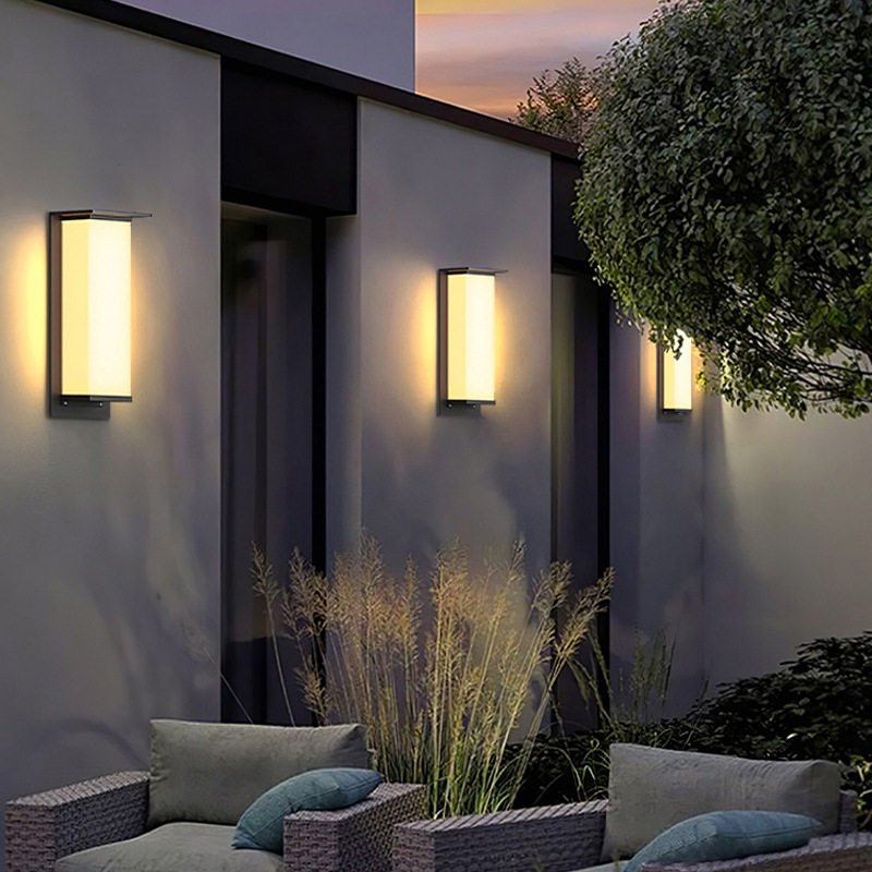 户外简约壁灯露台外墙室外别墅壁灯太阳能大门台灯花园防水庭院灯