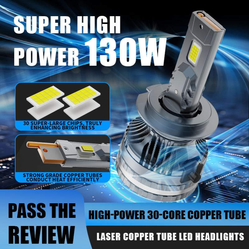 汽车led车灯130W大功率h1H79005超亮聚光h7无损安装led大灯30灯珠