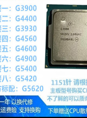 G3900 G3930 G4400 G4560 G4600 G4900 G5400 G5420 G5620 CPU