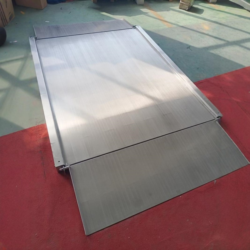 烟台304不锈钢超低台面磅秤1000kg防水材质平台秤带引坡电子地磅