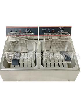 商用11L+11L双缸大容量电炸炉电炸锅加厚油炸锅源头厂家