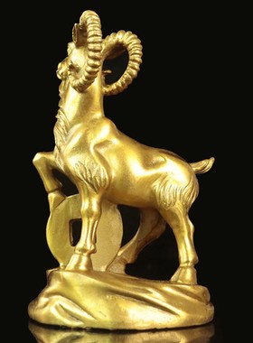 纯铜羊摆件家居装饰品生肖羊属羊摆设金钱羊铜工艺品商务礼品