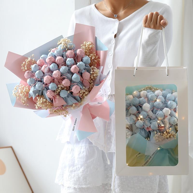棒棒糖果花束满天星成品生日礼物送女生零食花闺蜜儿童214情人节