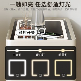 精选智能床头柜小型超窄带灯无线充家用卧室收纳柜小户型床边窄夹