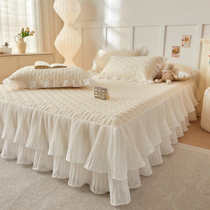 2024新款夏季乳胶凉席夏被四件套夏天可机洗床笠床裙款冰丝软席子