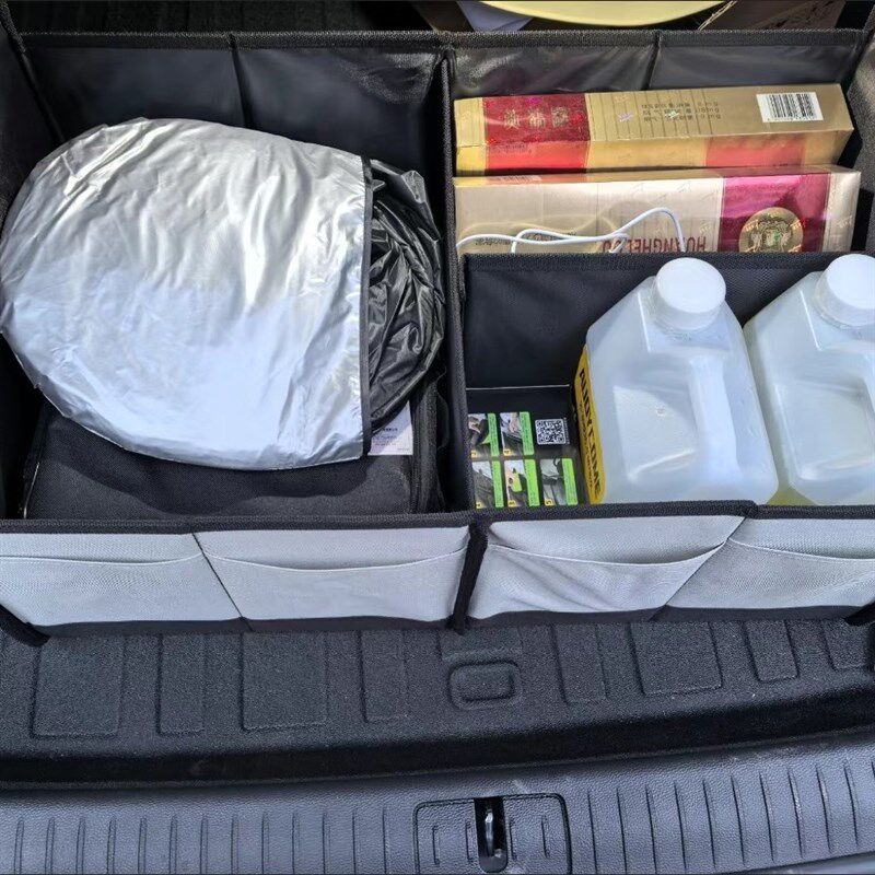 车用后备箱储物箱牛津布带提手收纳箱多功能折叠车载整理盒实用型