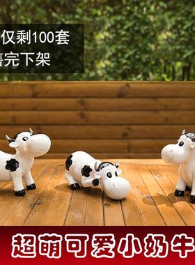 创意树脂奶牛摆件工艺品礼物卡通小动物摆件客厅酒柜台装饰品摆件