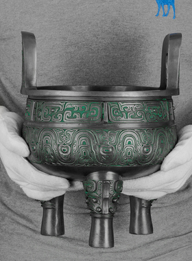 精选纯铜克鼎摆件办公室招财铜鼎客厅装饰品青铜器摆件家用纯铜鼎