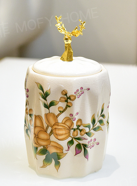 陶瓷牙签筒欧式家用牙签罐创意牙线盒棉签收纳盒桌面家居装饰摆件