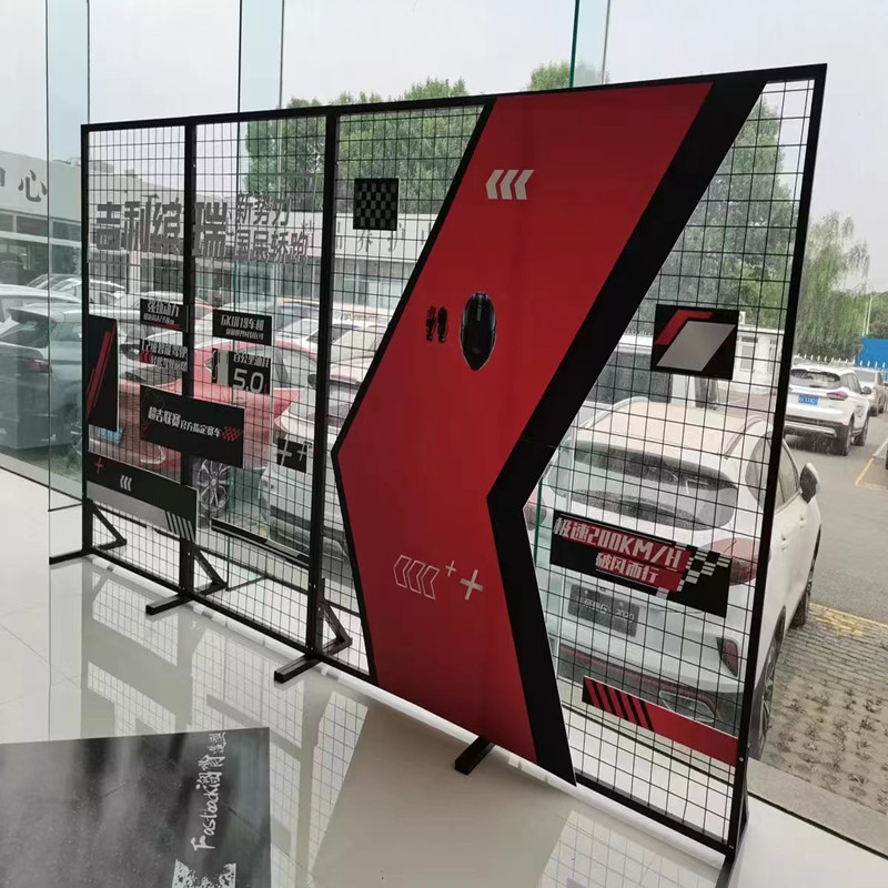 立式铁艺网格展示架挂铁网幼儿园作品4S店海报宣传架饰品展会网架