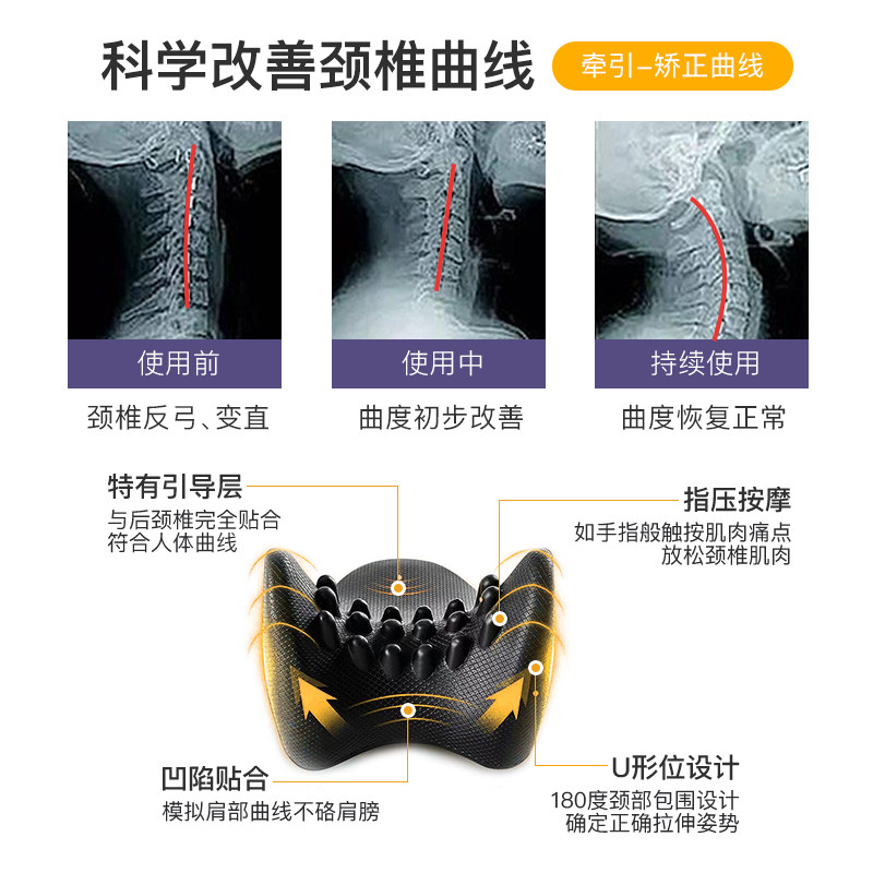 颈椎枕头修复劲椎病反弓富贵包专用生理曲度变直牵引矫正器护颈枕