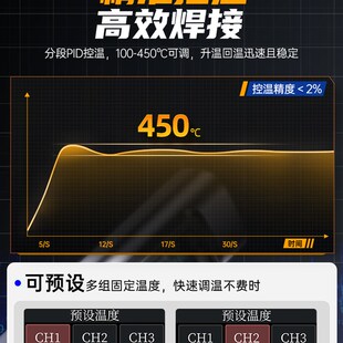 精选FNIRSI HS-02智能电烙铁100W便携式恒温焊台焊笔家用维修焊接