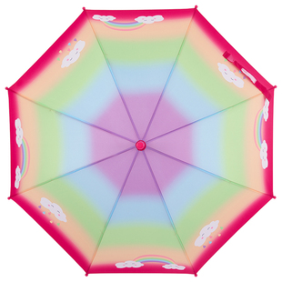 儿童雨伞超轻便宝宝彩虹雨伞幼儿园可爱小孩小学生男女童公主长柄