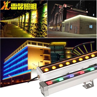 洗墙灯led户外防水线条灯室外亮化24V七彩投光灯轮廓灯婚庆外墙灯
