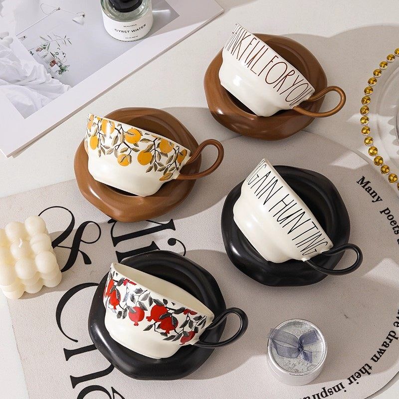 精选法式复古咖啡杯陶瓷女士挂耳杯高档精致情侣杯子小众高级感轻
