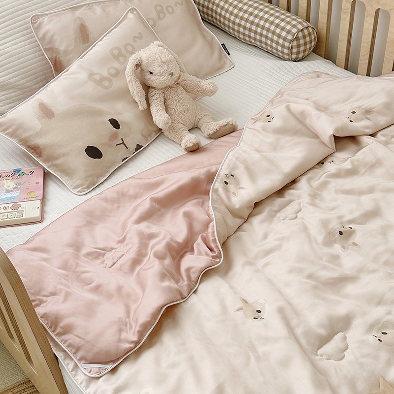 精选ins粉色小兔子儿童天丝夏凉被女孩子凉感冰丝空调被幼儿园小,床上用品,化纤被,淘宝优惠券,粉丝福利购,淘宝优惠卷