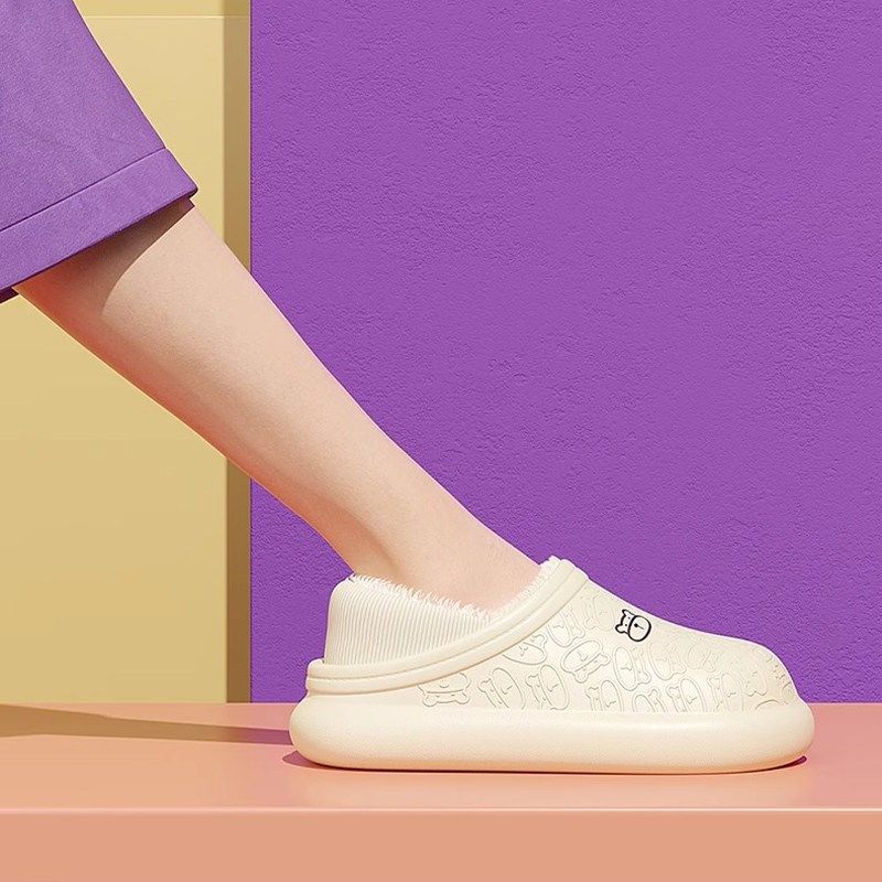 精选防水棉拖鞋女款秋冬季包跟室内家居情侣加绒保暖棉鞋男士外穿