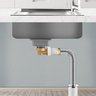 精选厨房下水管防臭止回阀防反水耐高温防烫90直角弯头省空间