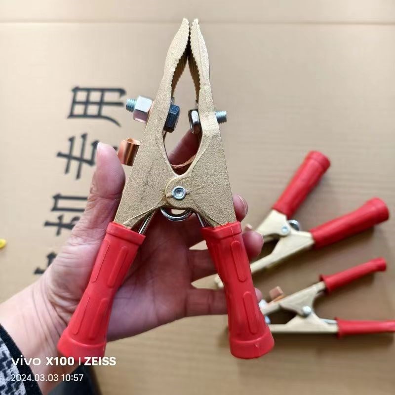 全铜接地夹A字型地线夹电焊机搭铁线夹子电焊钳氩弧焊机焊把线夹