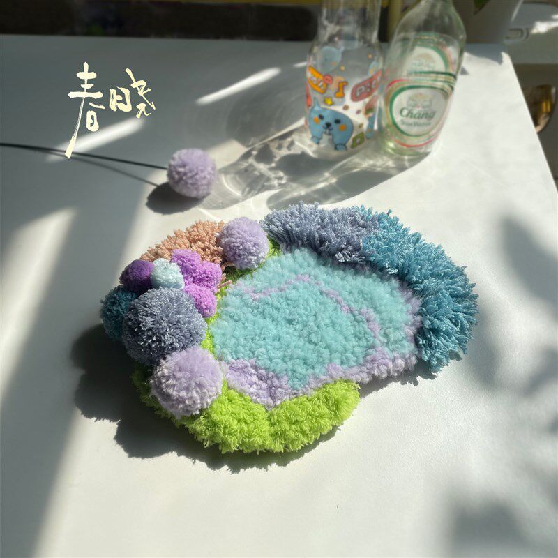 春晓手工diy苔藓杯垫编织材料包新手零基础创意温馨礼物桌面摆件