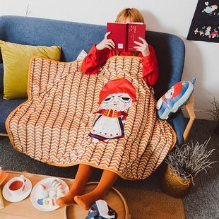 精选carihome余生请多指教法兰绒毛毯办公室午休沙发盖毯秋冬午睡