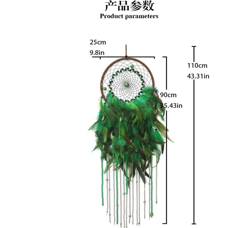 捕梦网送女生轻奢风铃卧室捕梦网挂件手工挂饰羽毛空中吊饰藤编