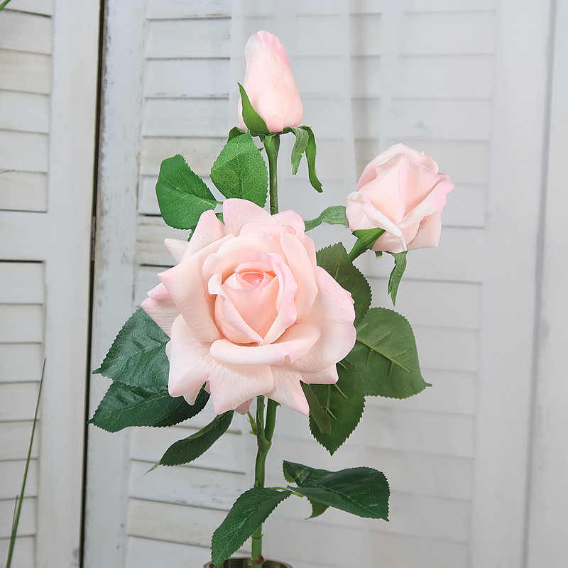【包邮】手感保湿玫瑰仿真花束绢花客厅餐桌装饰花艺插花摆件假花