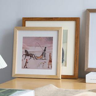 实木装裱画画框正方形相框挂墙50cm十字绣钻石33书法38国画画定制