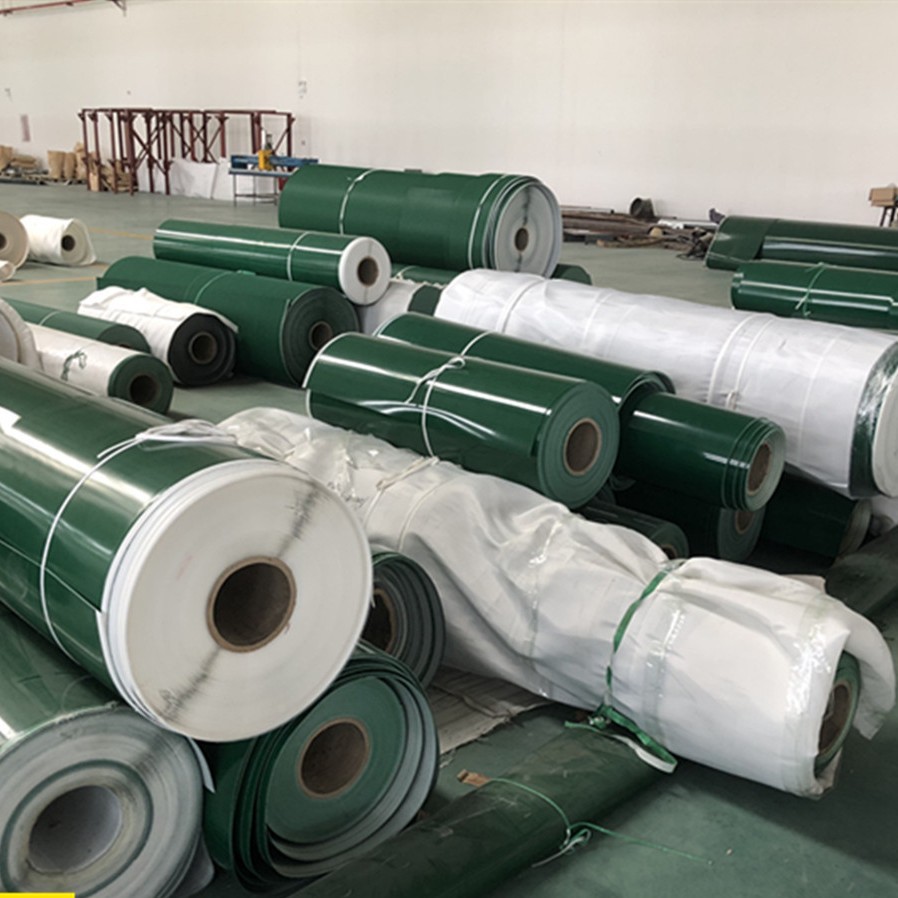 供应绿色环形花纹防滑输送带 定 制工业型皮质PVC平面输送带