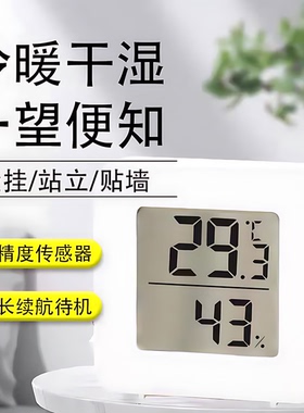 温度计室内家用高精准度电子壁挂婴儿房气温冰箱温度表干温湿度计