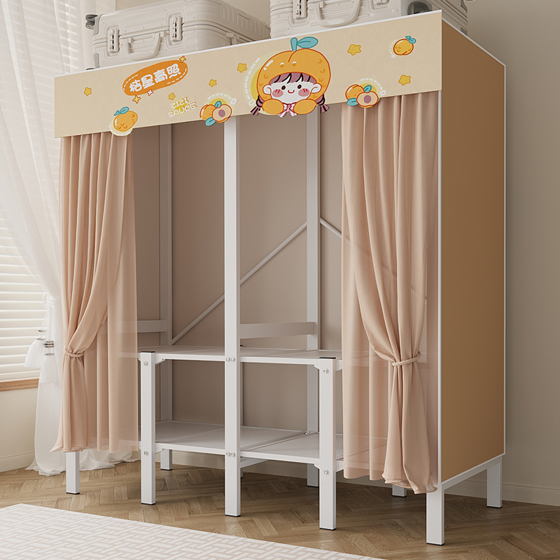 衣柜家用卧室经济型简易布衣柜免安装折叠柜子出租房衣橱结实耐用