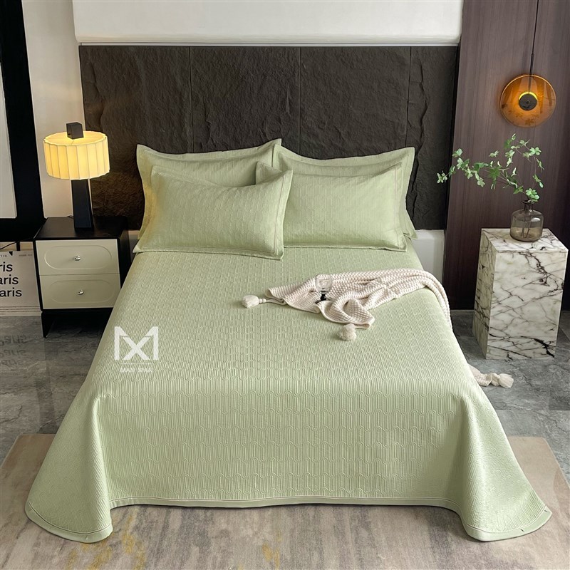 双面莱赛尔天丝整条水洗床盖三件套夏季凉感冰丝夹棉绗缝加厚床单