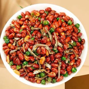 小鱼花生米烧烤啤酒花生香酥经典原味麻辣椒公粮下酒菜鱼干零食品