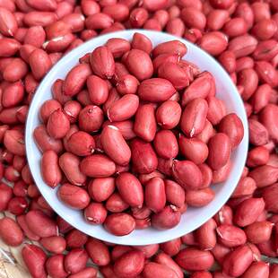 新鲜晒干红衣花生米农家自种生花生5斤装新货红皮生花生仁四粒红