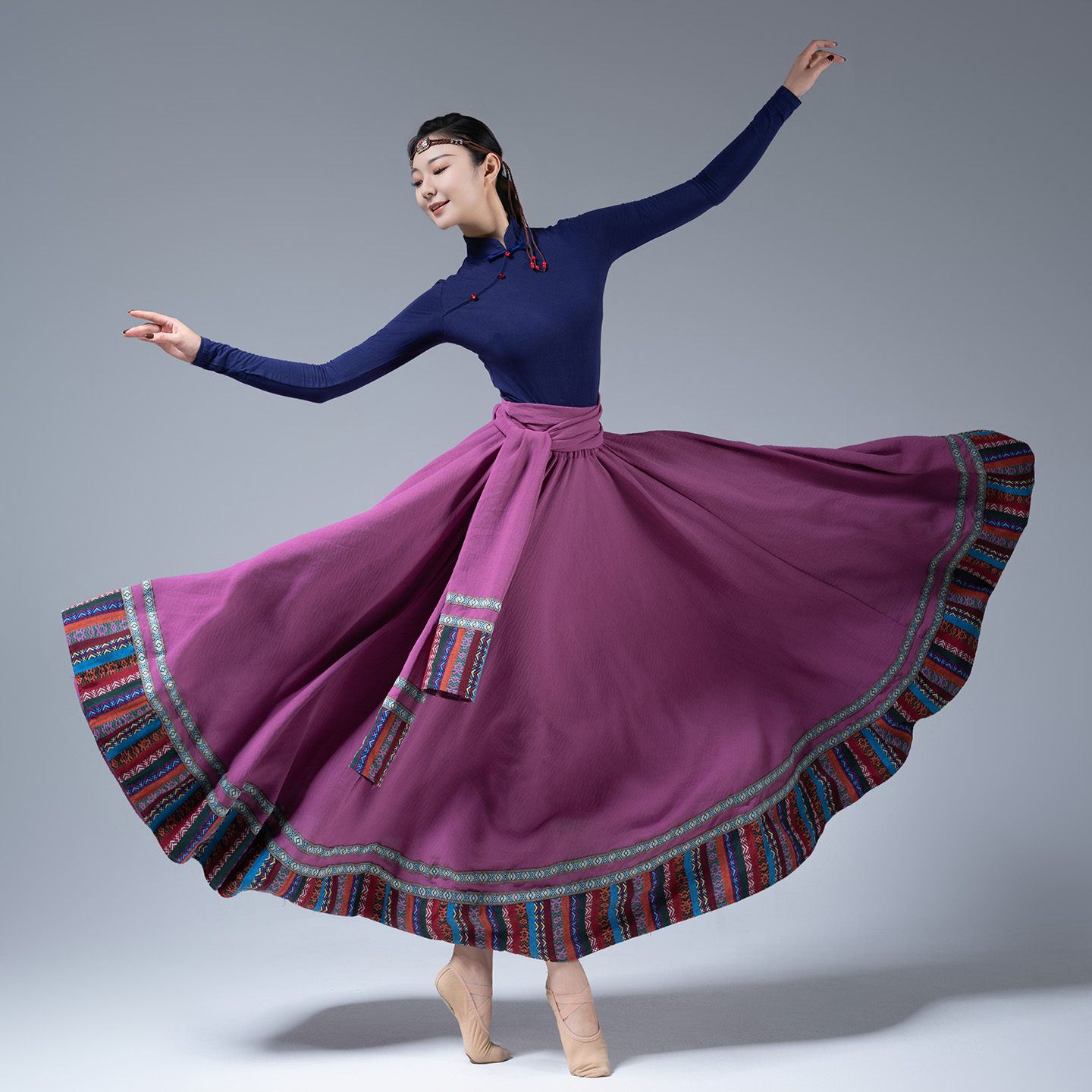 民族舞蹈藏族舞蹈服大摆裙练功服