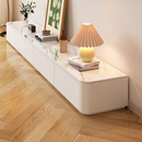 奶油风电视柜茶几组合现代简约客厅家用2025新款 白色落地电视机柜