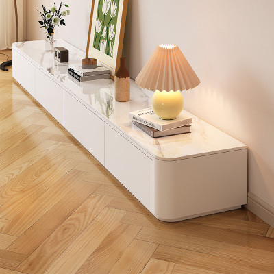 奶油风电视柜茶几组合现代简约客厅家用2025新款白色落地电视机柜