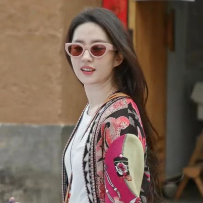 刘亦菲同款去有风的地方许红豆小红书粉色太阳眼镜高级感ins墨镜