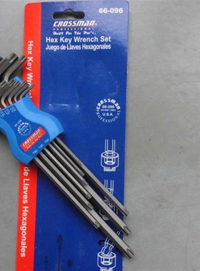进口货CROSSMAN美国十字牌特长款9件套中孔花形扳手梅花六角扳手