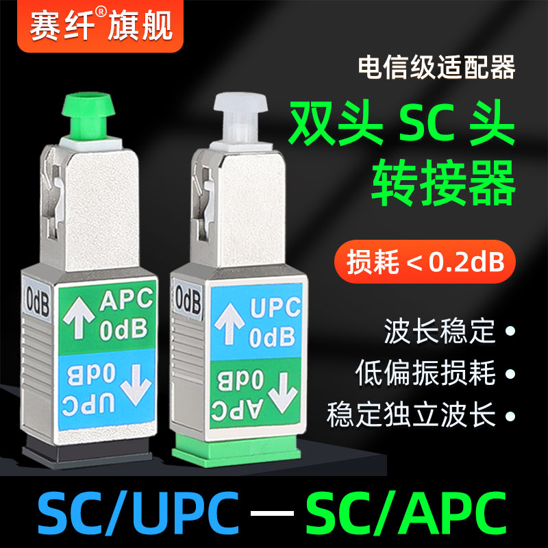光纤转换头SC-SC适配器UPC光缆转接头接口连接APC转UPC耦合器APC