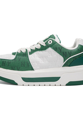 MLB情侣学长鞋男鞋女鞋新款老花系列绿色板鞋休闲鞋3ASXCMN4N