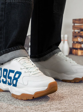 MLB男鞋女鞋25冬季新款运动鞋情侣厚底老爹鞋复古小白鞋3ASHBCV4N