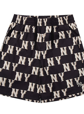 MLB官方老花运动短裤男女同款复古宽松时尚潮流休闲裤3ASMM0133