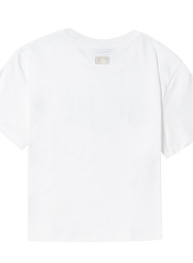 MLB白色短袖t恤女上衣2025冬季学院风短袖透气休闲半袖 3FTSV1443