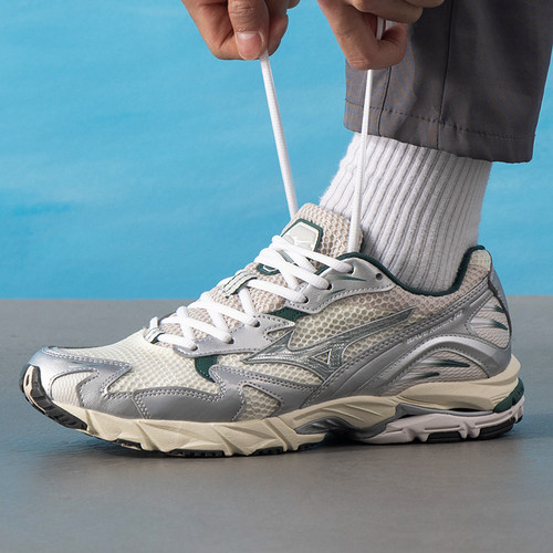 美津浓男鞋夏季复古老爹鞋WAVE软底跑步鞋RIDER10休闲运动鞋